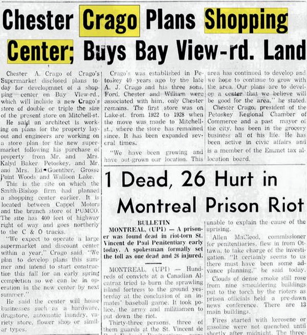 Cragos Shopping Center - June 1962 Opening Announcement (newer photo)